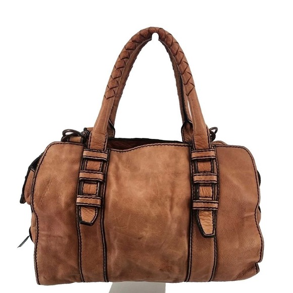 Liebeskind Berlin Satchel Bag Women Medium Brown Leather Crossbody Boho - Picture 11 of 13